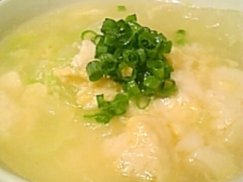 くずし豆腐と白菜の簡単中華スープ♪